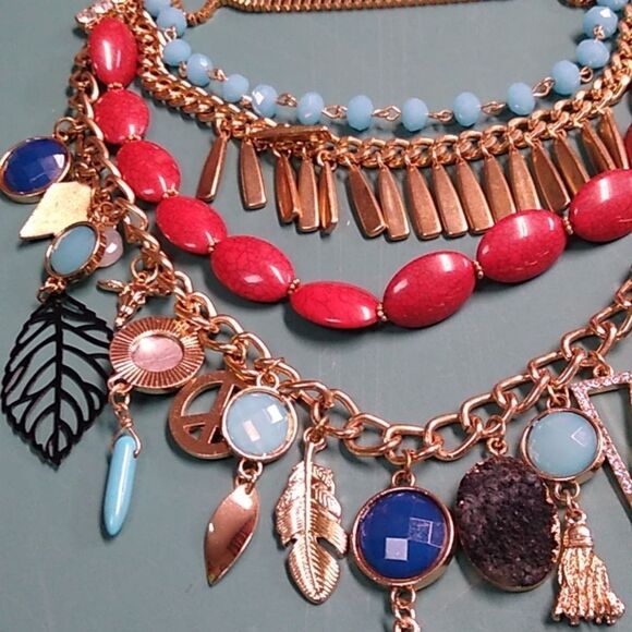 Elegant Multicolor Statement Necklace - Picture 5 of 6